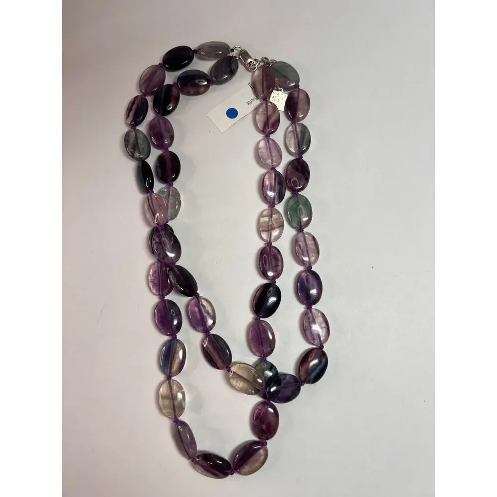 NEW Nate & Etan Fluorite knotted necklace with sterling silver clasp